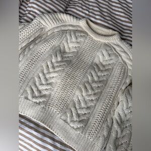 Maje Maxime Cream Cable Knit Sweater 80% Wool